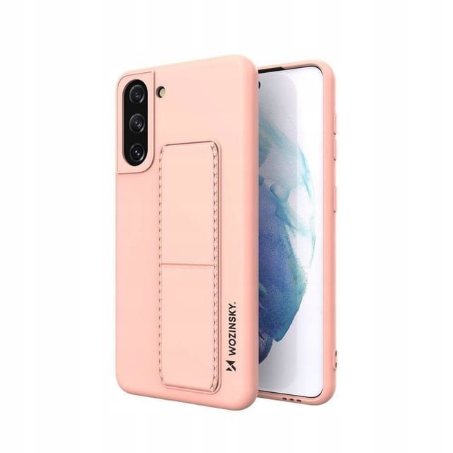 Wozinsky Kickstand Case Silicone Case with Stand Samsung Galaxy S21+ 5G Case Pink