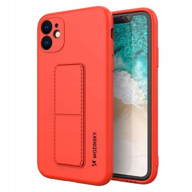 Wozinsky Kickstand Case Silicone Case with Stand Case for Xiaomi Redmi 10X 4G / Xiaomi Redmi Note 9 Red