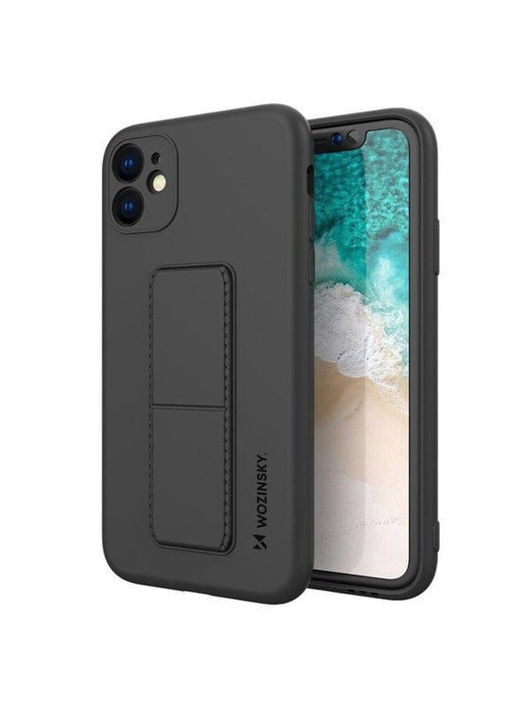 Wozinsky Kickstand Case Silicone Case with Stand Case for Samsung Galaxy A72 4G Black