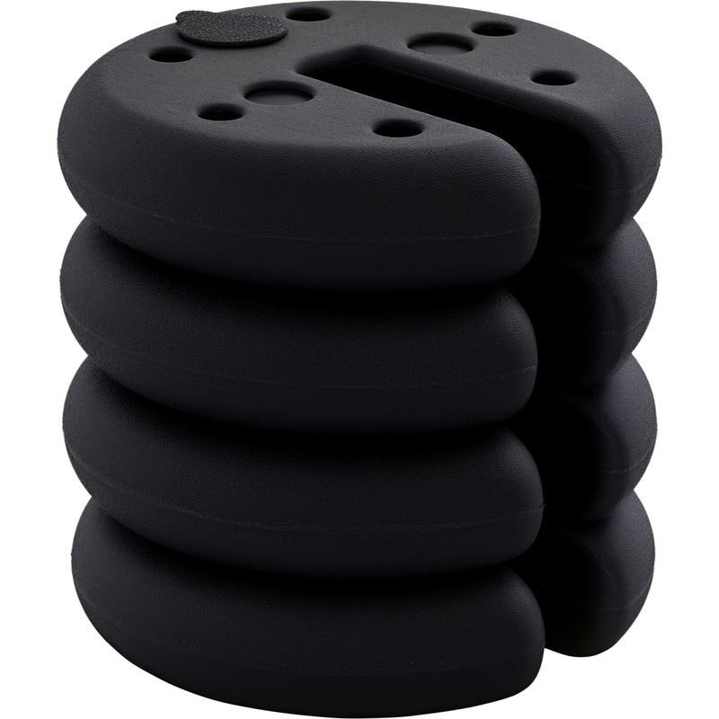 Fahnenhalterungen, 4er-set. Gewichte Für Partyzelte, Fahnengewichte, Bis Zu 5 Kg Belastbar. Fahnengewichte, Ø 25 X 6 Cm, Schwarz.