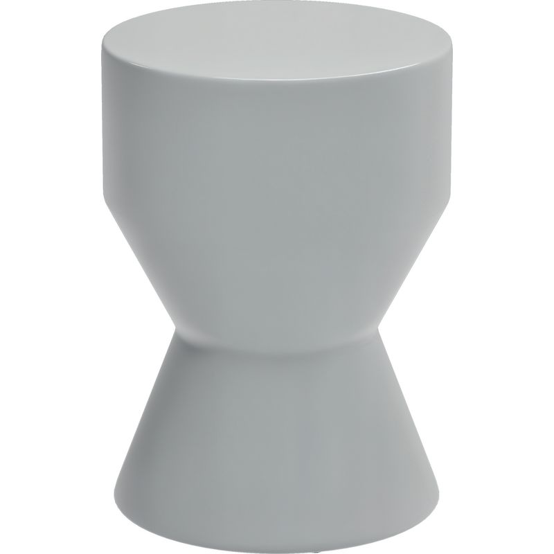 Gartenhocker Aus Keramik, Maximale Belastbarkeit 120 Kg, Ø 33 X 45,5 Cm, Wetterfest, Sanduhrform, Hellgrau