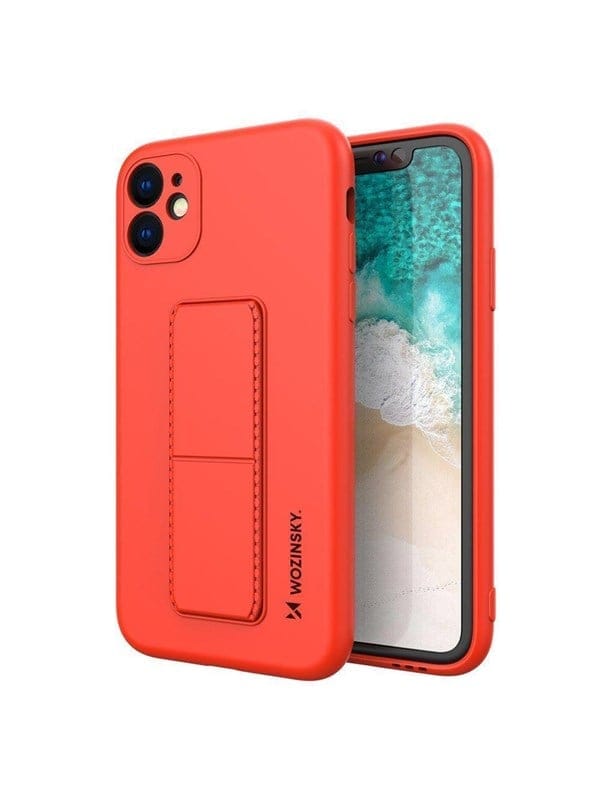 Wozinsky Kickstand Case Silicone Case with Stand Case for Samsung Galaxy A32 4G Red