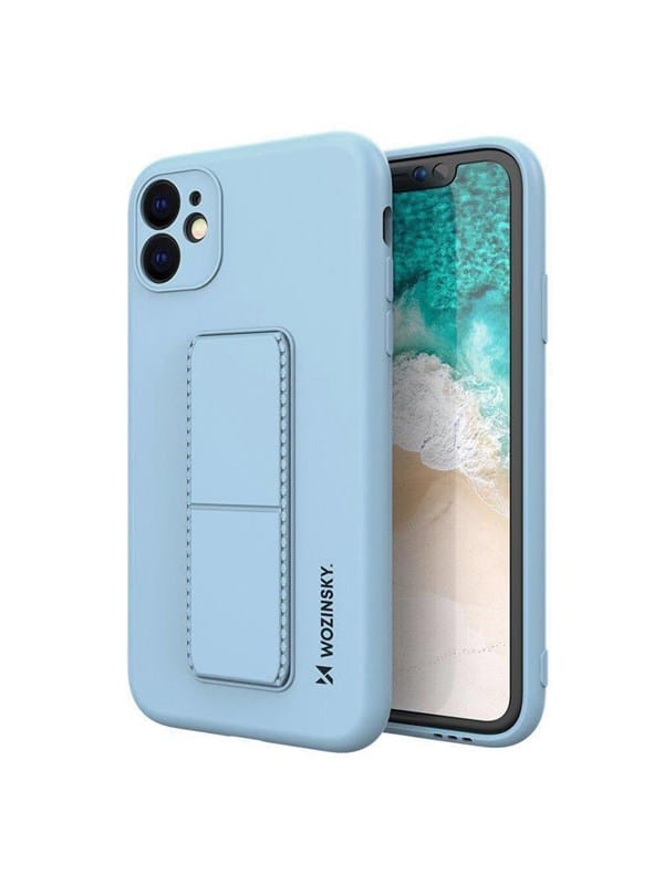 Wozinsky Kickstand Case Silicone Case with Stand Samsung Galaxy A22 4G Light Blue