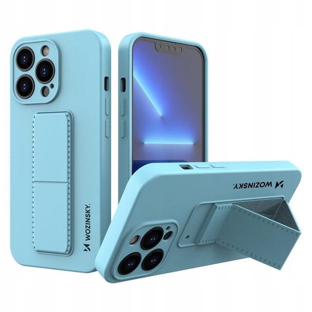 Wozinsky Kickstand Case Silicone Case with Stand iPhone 13 mini Light Blue