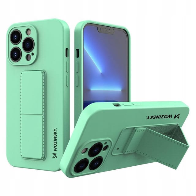 Wozinsky Kickstand Case Silicone Case with Stand iPhone 13 Mini Mint