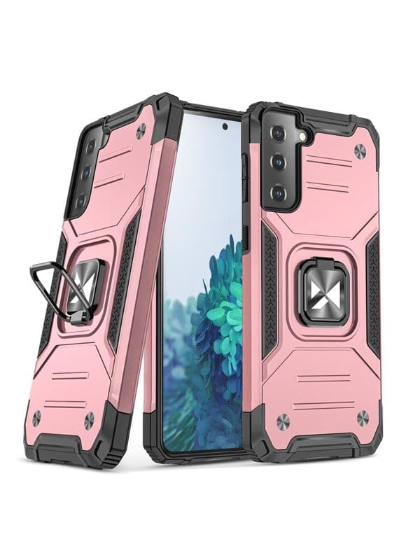 Wozinsky Ring Armor Armored Hybrid Case Cover + Magnetic Holder Samsung Galaxy S22+ (S22 Plus) pink