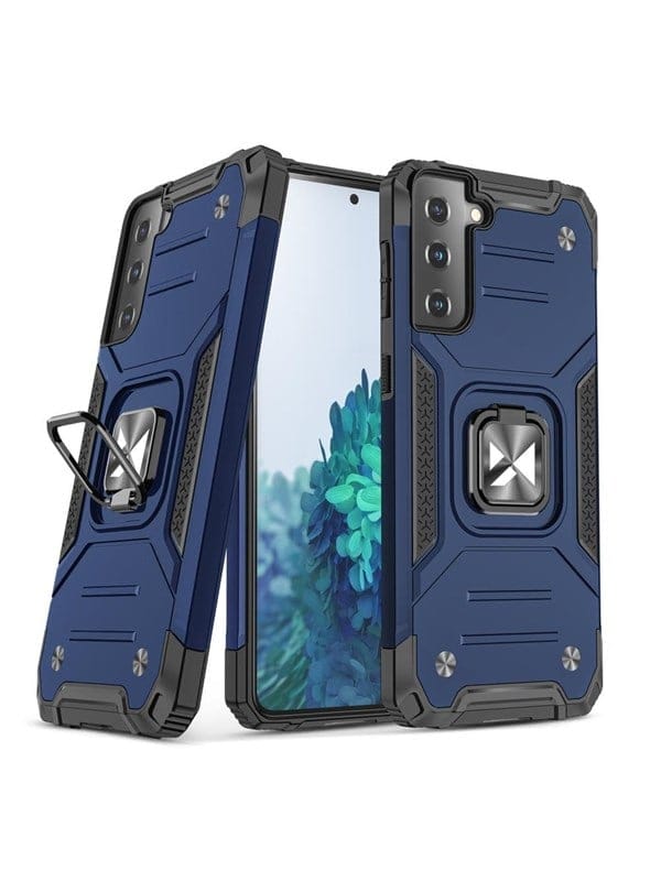 Wozinsky Ring Armor Armored Hybrid Case Cover + Magnetic Holder for Samsung Galaxy S22+ (S22 Plus) Blue