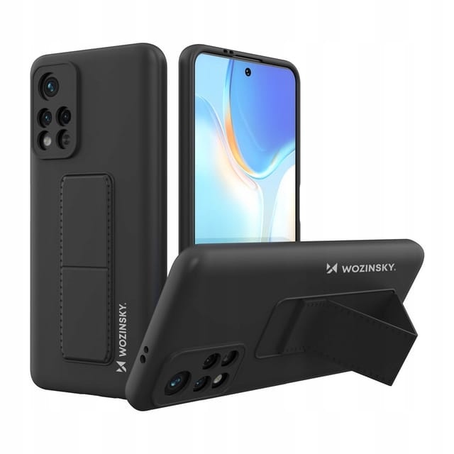 Wozinsky Kickstand Case Silicone Case with Stand Case Xiaomi Redmi 10 Black