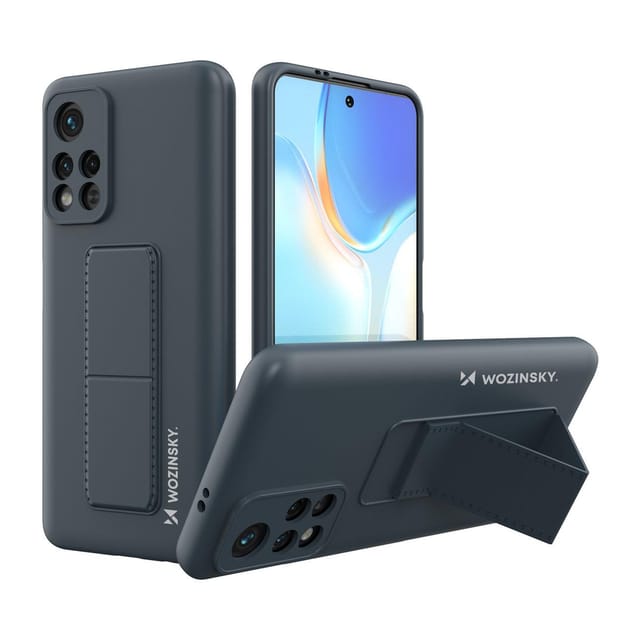 Wozinsky Kickstand Case Silicone Case with Stand Case Xiaomi Redmi 10 Navy Blue