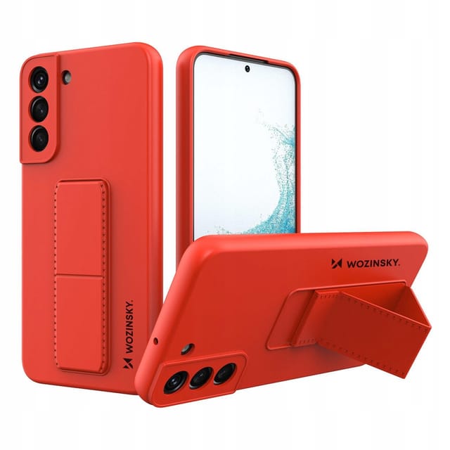 Wozinsky Kickstand Case Silicone Case with Stand Samsung Galaxy S22+ Case Red