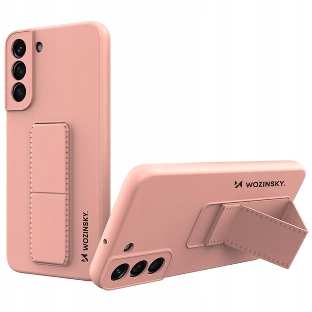 Wozinsky Kickstand Case Silicone Case with Stand Samsung Galaxy S22+ Case Pink