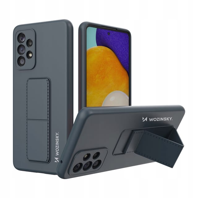 Wozinsky Kickstand Case Silicone Case with Stand Samsung Galaxy A73 Case Navy Blue