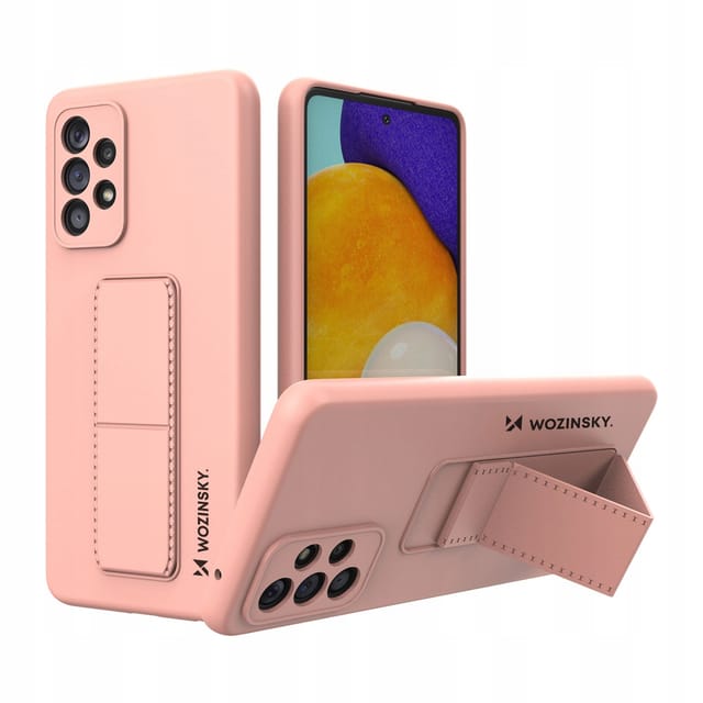 Wozinsky Kickstand Case Silicone Case with Stand Samsung Galaxy A73 Case Pink
