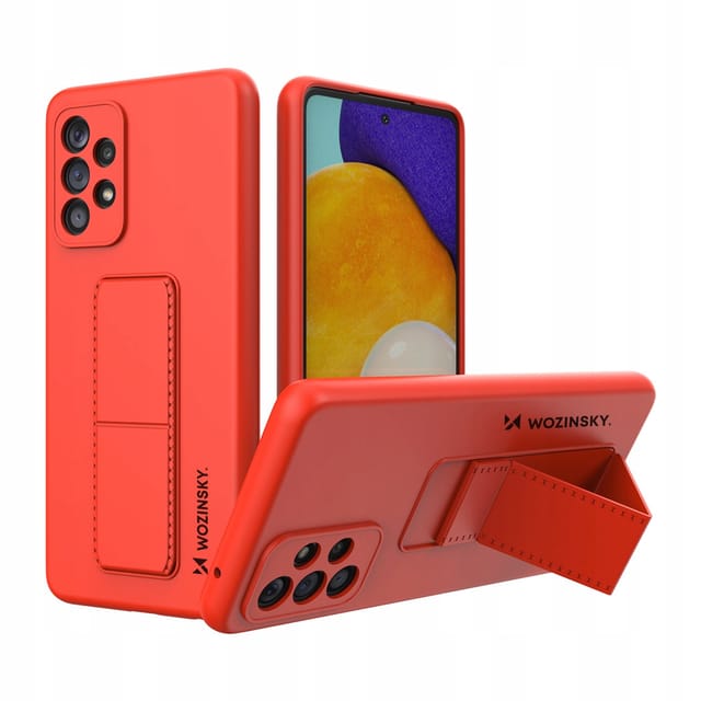 Wozinsky Kickstand Case Silicone Case with Stand Samsung Galaxy A73 Case Red
