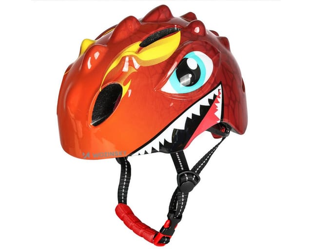 Wozinsky Children's Bicycle Helmet Dragon Motif Light 50-54 cm - Red