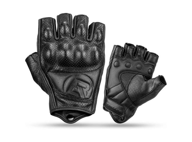 Rockbros 16220006002 M leather motorcycle gloves - black