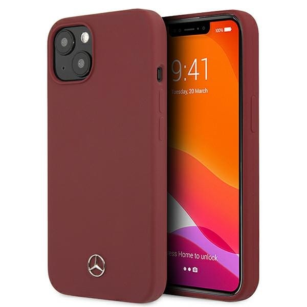 Mercedes Silicone Line Case for iPhone 13 - Red