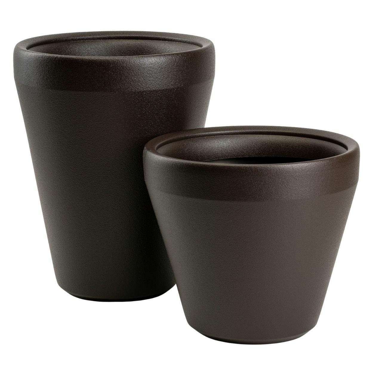 Purea Gartentöpfe, Hoch, Mokkafarben, 2er-set
