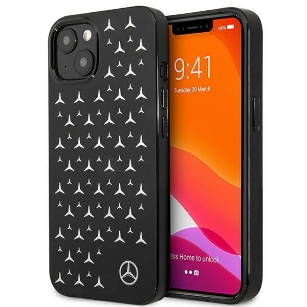 Mercedes Silver Stars Pattern Case for iPhone 13 mini - Black