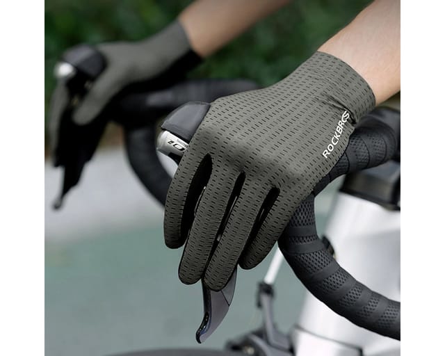 Rockbros Breathable Full Finger Cycling Gloves Size: L - Green