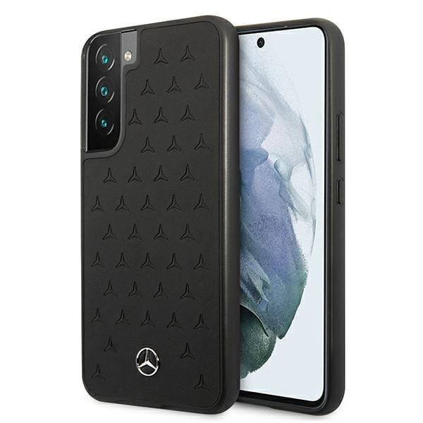 Mercedes Leather Stars Pattern Case for Samsung Galaxy S22+ - Black