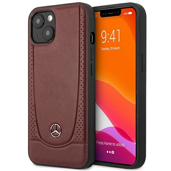 Mercedes Leather Urban Bengale Case for iPhone 14 Plus - Red