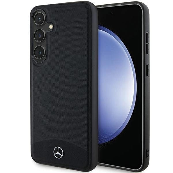 Mercedes Leather Textured & Plain MagSafe Case for Samsung Galaxy S24+ - Black