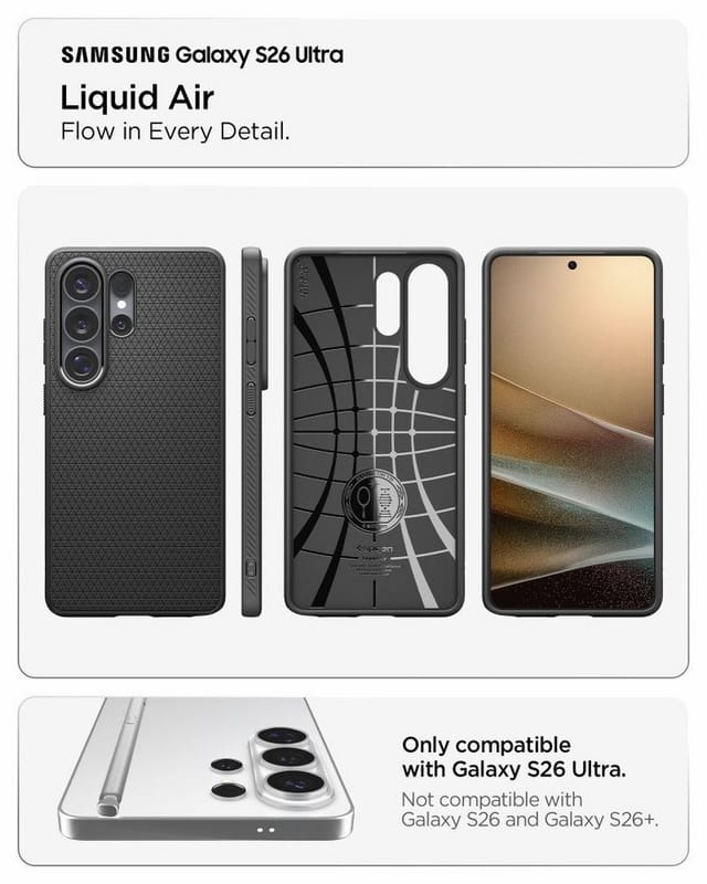 Spigen Liquid Air - matte black - Samsung Galaxy S26 Ultra