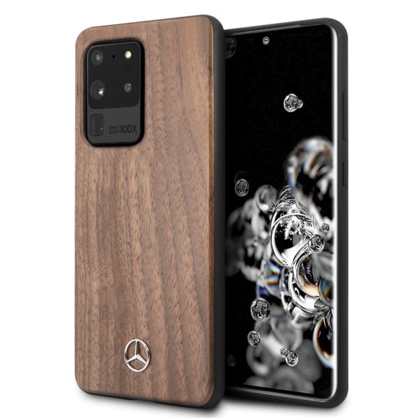 Mercedes Wood Line Walnut Case for Samsung Galaxy S20 Ultra - Brown