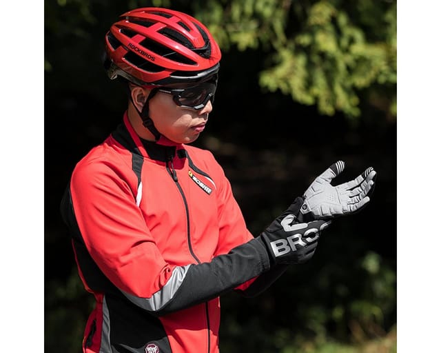 Rockbros cycling gloves insulated long size: XXL - black and gray
