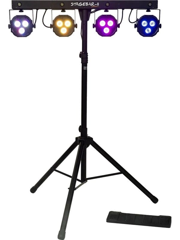 Algam Lighting 2-in-1 LED Scheinwerfer auf Stativ mit Fußcontroller