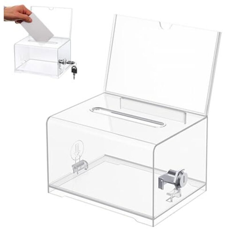 Transparente Acrylbox Mit Schloss Für Sicheres Wählen Und Spielen – Wahlurne Oder Geldkassette – Ulisem