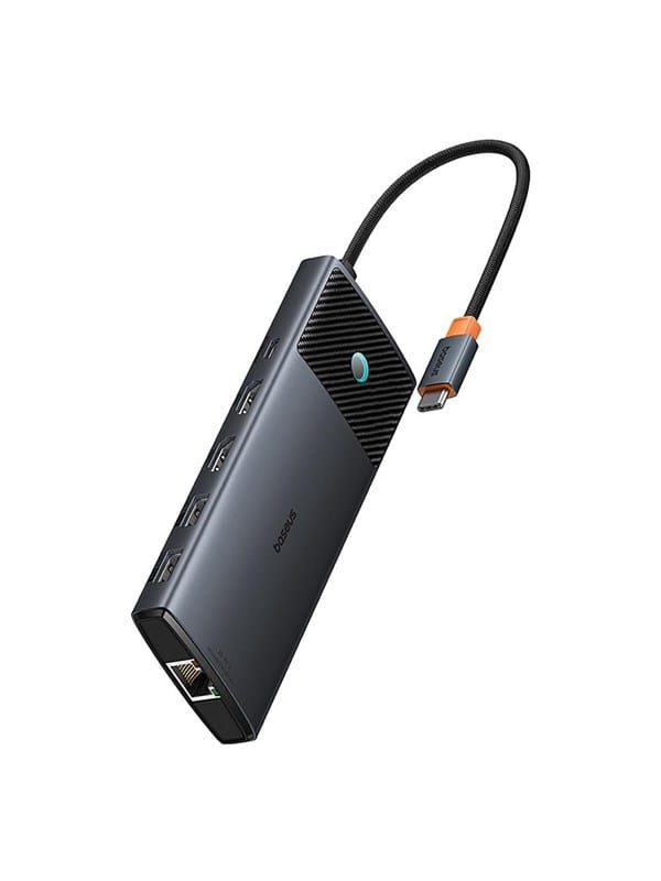 Baseus Metal Gleam II 10in1 HDMI USB-A USB-C RJ45 SD/TF Hub - Gray USB-Hubs