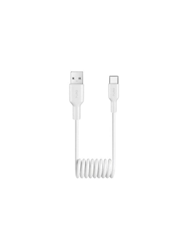 Puro 10W USB-A - USB-C 1m spiral cable - white
