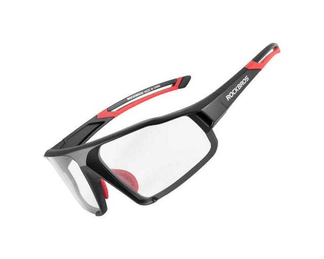 Rockbros SP216BK photochromic UV400 cycling glasses - black and red