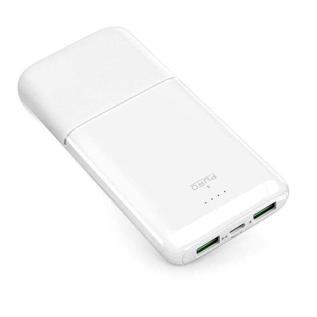 Puro Powerbank DAILY 10 PLUS 10000mAh 2x USBA / 1x USB-C 22.5W - White Powerbank (Akku) - Weiß - 10000 mAh