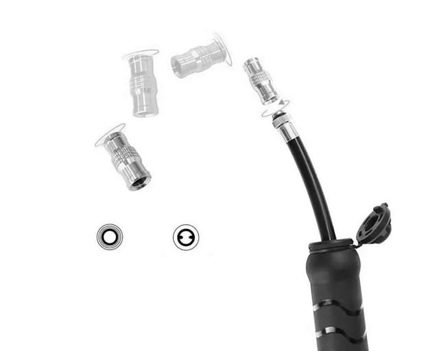 Rockbros 810PCS-HP Mini Hand Bicycle Pump with Presta & Schrader Hose - Black