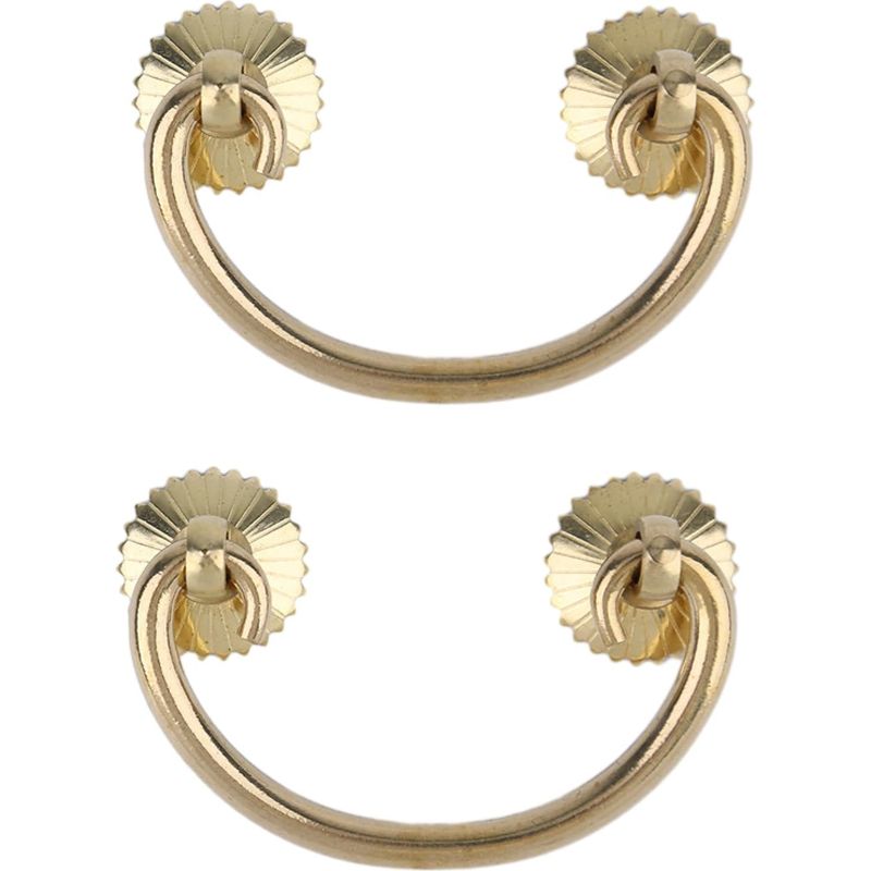 Set Aus 2 Retro-möbelgriffen Aus Messing, Lochabstand 7,5 Cm Und 5,6 Cm, Antike Möbelaccessoires, Schubladengriff, Ring