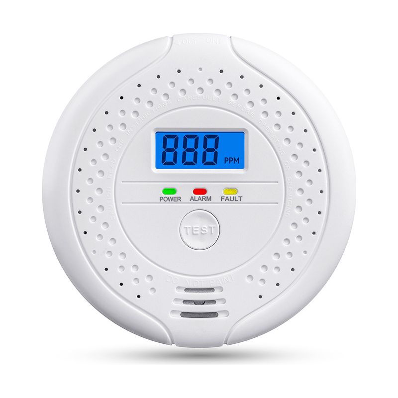 Kohlenmonoxidmelder Mit Alarm, Lcd-bildschirm, Drahtloser Verbindung, 10,5 X 10,5 X 3,3 Cm