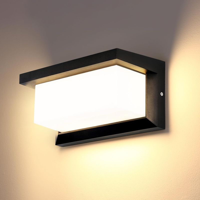 Außenwandleuchte, Ip65 Wasserdicht, 18 W Rechteckige Led-wandleuchte Für Balkon, Garage, Terrasse, Flur, Garten (warmweiß)