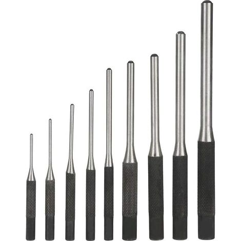 Bravix 9pcs Poinçon Jeu De Chasse-goupilles En Acier Durable Professionnel, Outil À Main Ingénierie Mécanique