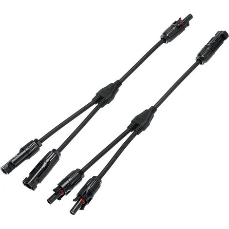 Bravix 1x Paire De Connecteur (1 À 2 Branches) De Panneau Solaire, Mc4 Durable Et Économisé Pour Famille (1 À 2)