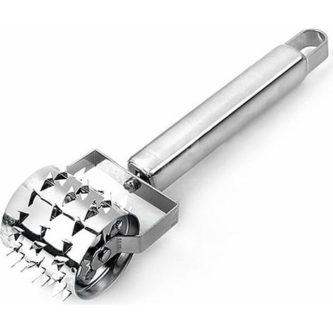 Bravix Marteau Pour Attendrisseur À Viande, Rouleau Pour Attendrisseur À Viande, Aiguille Roulante Pour Viande En Acier Inoxydable, Marteau À Steak À Rouleau Robuste, Pour Steak Poulet Porc Buf