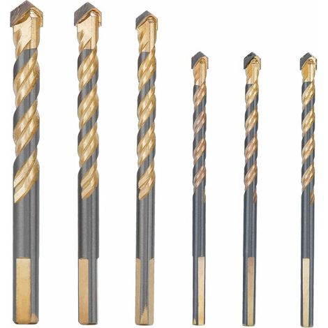 Bravix 6 Pcs Foret Carrelage Verre 3 X 6mm, 8mm 10mm 12mm Meche Carrelage Ceramique Forets Faience Porcelaine Forage Fraise Pour Carrelage Brique De Verre Marbre Miroir Bois Diamant
