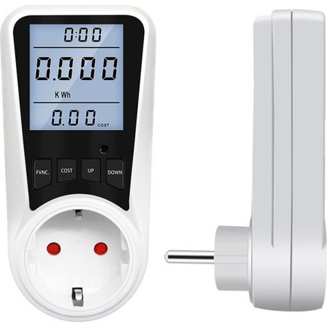 Bravix Prise Compteur D'Énergie, Consommation D'Énergie Avec 7 Modes Surveillance, Écran Lcd Rétroéclairé, Prise Consommation Electrique Pour Économie D'Energie, Surcharges De Protection, 3680w Max