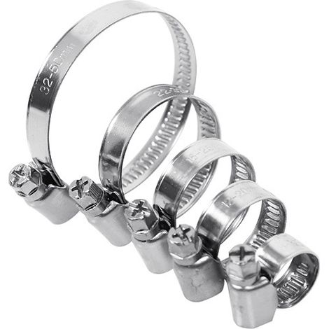 Bravix Lot De 25 Colliers De Serrage 10-70 Mm Colliers De Serrage En Acier Inoxydable 9 Mm Pour Piscines, Machines À Laver, Voitures