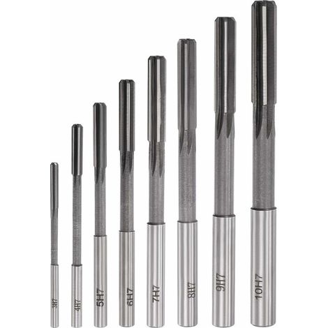 Bravix Alésoir Mandrin Ensemble Machine Tour Fraise Cannelure Droite Fraise Acier Haute Vitesse H7 Tolérance (3mm 4mm 5mm 6mm 7mm 8mm 9mm 10mm) 8pcs
