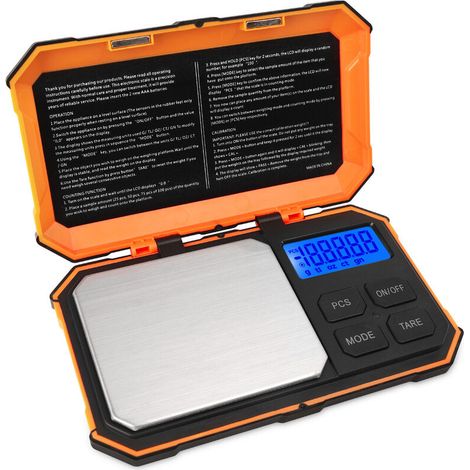 Bravix Balance De Précision, 200g/0.01g, 50g De Poids D'Étalonnage, Balance De Precision 0.01g, Balance De Poche Avec Écran Lcd, Avec Fonction De Tare, Acier Inoxydable (batterie Incluse)
