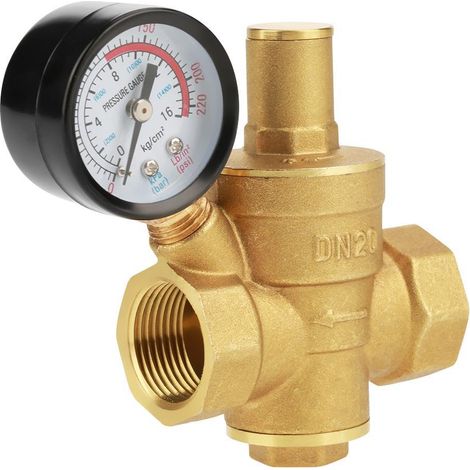 Bravix Dn20 Vanne De Réduction De Pression D'Eau Réglable En Laiton Avec Manomètre Compteur De Pression,réducteur De Pression