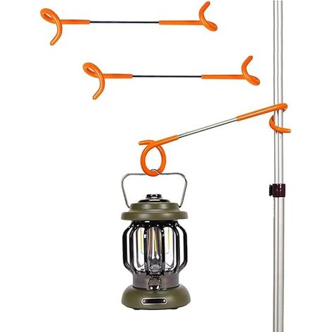 Bravix 3pcs Crochet De Lanterne Pour Camping, Crochets De Lampe Suspension De Poteau De Tente, Crochets Support De Lanterne En Forme De S Pour Jardin, Crochet En Métal À Deux Voies